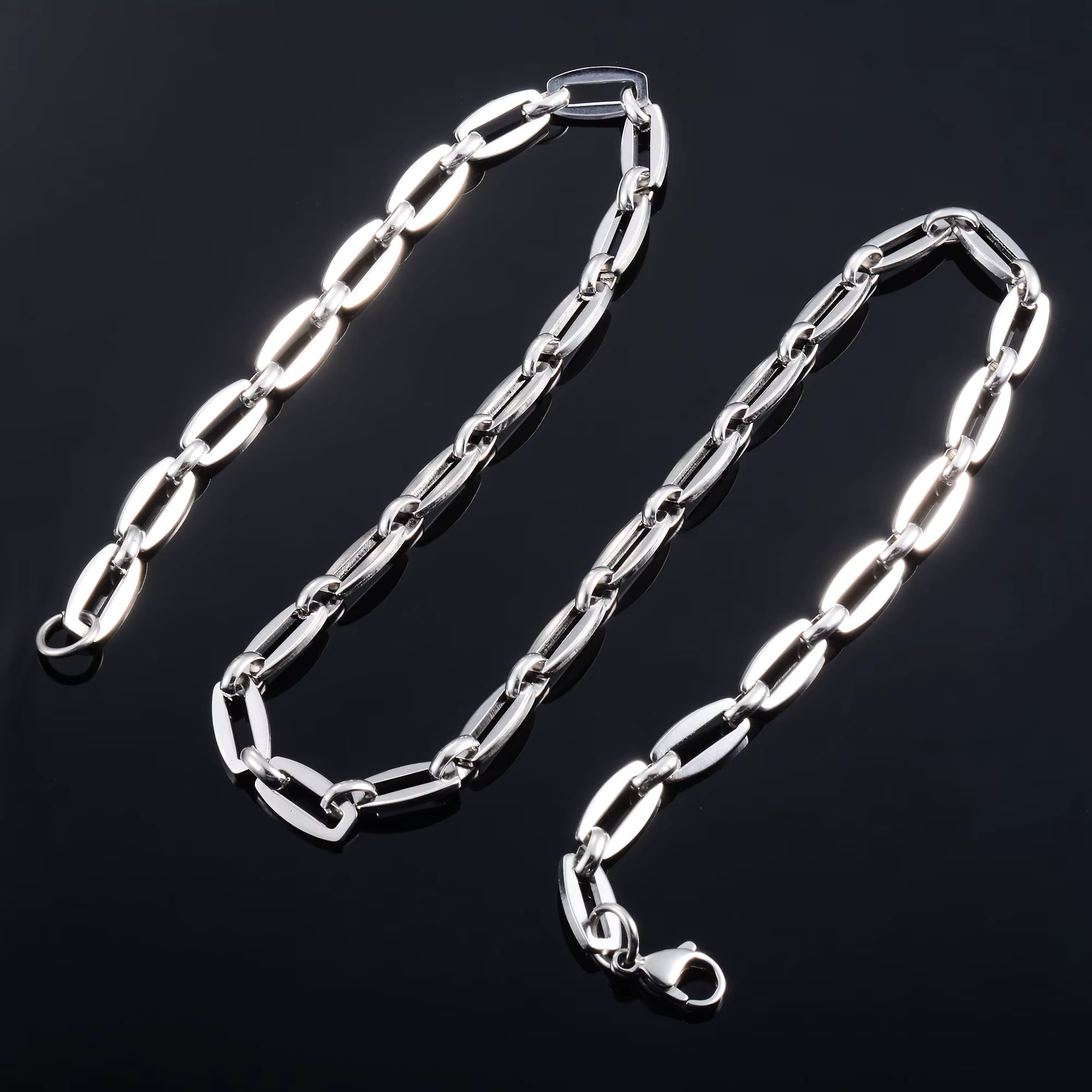 Collier Long de Base en Acier Inoxydable pour Homme et Femme, Accessoire de Bijouterie, Ras du Cou M