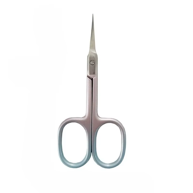 Ciseaux incurvés en acier inoxydable rose dégradé, outil de beauté polyvalent pour sourcils, ongles