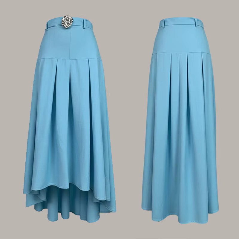 Krisstargirl jupe Maxi à ourlet haut et bas pour femme 2025 printemps/été et automne coton lin femme