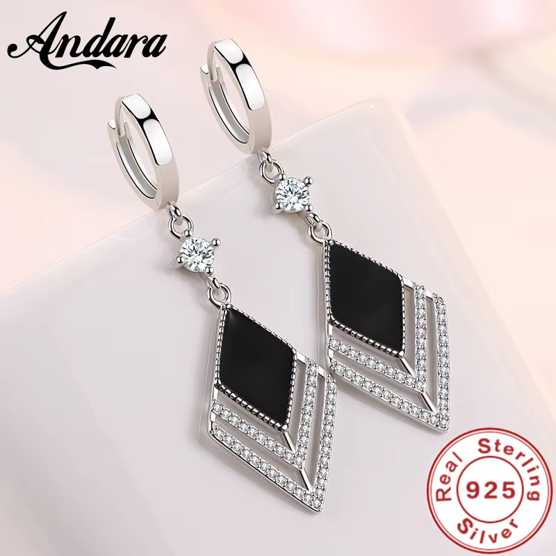Boucles d'oreilles longues en argent Sterling 925, rétro, Zircon, diamant, longues, bijoux à la mode