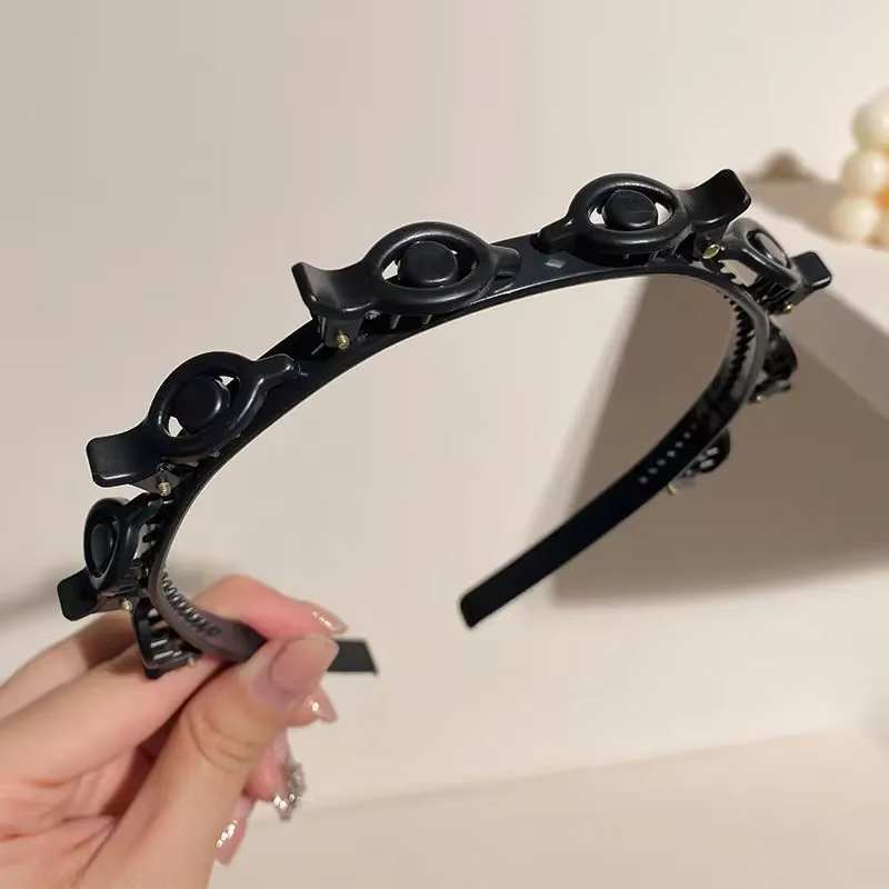 Double Bangs Hairstyle Hoop pour femmes, Twist Tresse Front Hairclips, Médiateur pin, Hoop, Sauna Ba