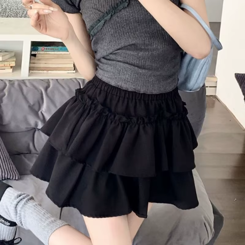 Taille haute Sexy léopard jupe femmes 2025 été taille élastique plissée une ligne jupes femme coréen