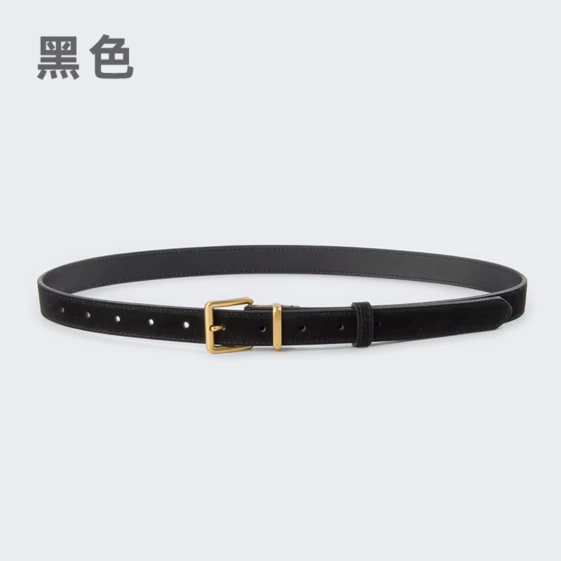 Ceinture Vintage en daim et cuir pour femmes, jupe assortie, sensation haut de gamme, jean, peau de 