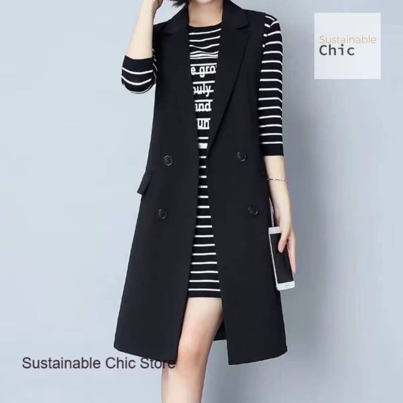 Veste gilet sans manches pour femmes, nouveau gilet long à la mode portant une version coréenne de g