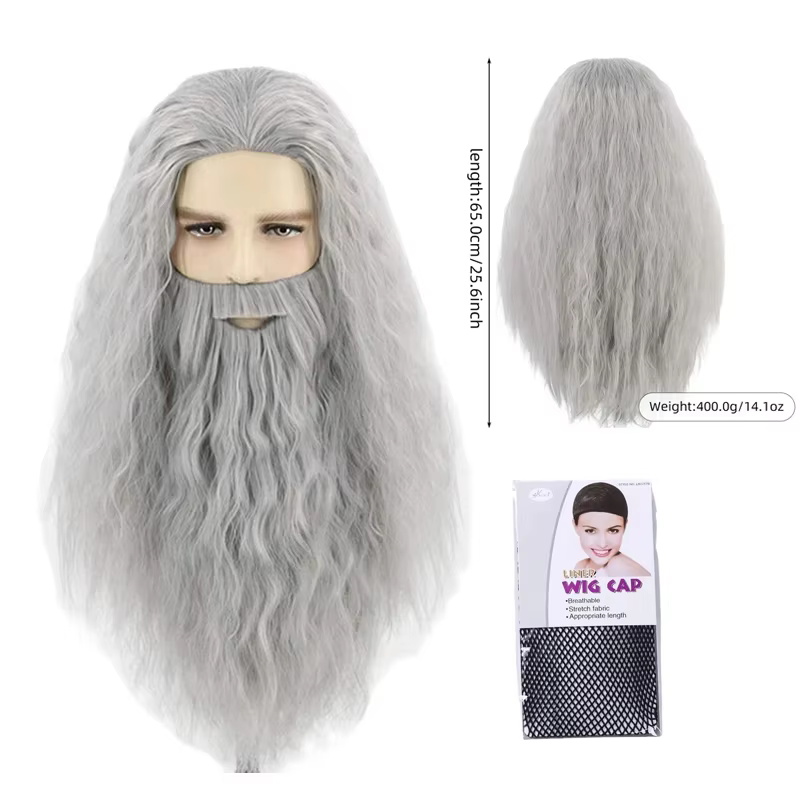 Costume de magicien Hobbit Gandalf, tunique païenne, cape de magicien, Robe grise, chapeau, ensemble