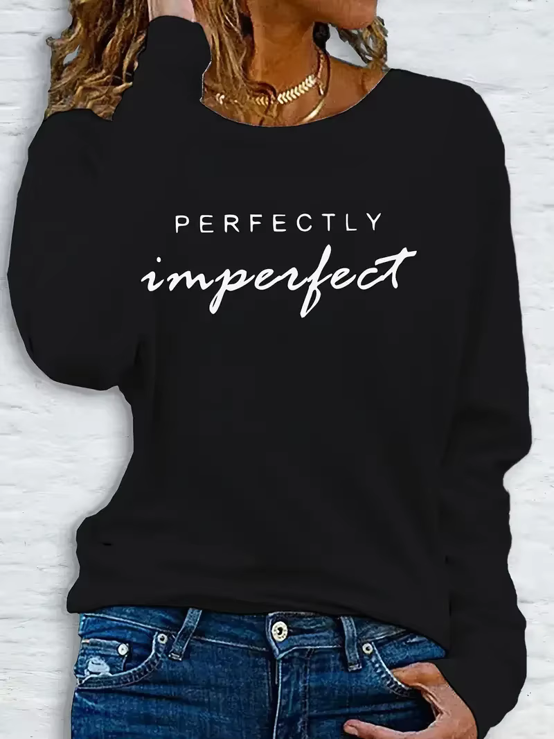 T-Shirt à manches longues imprimé graphique T-Shirt décontracté à manches longues pour femmes avec l