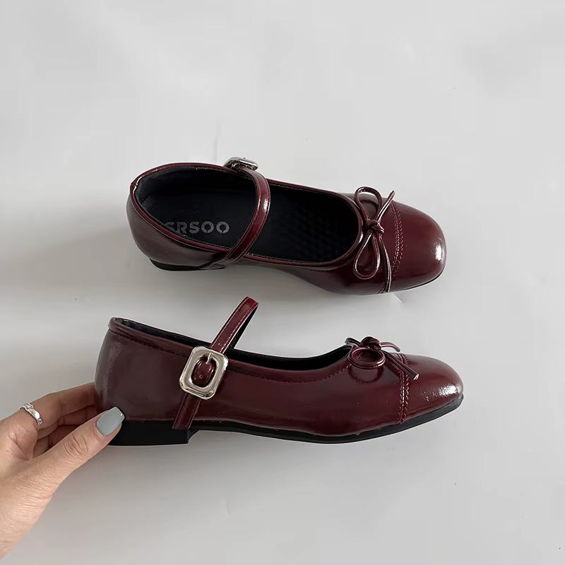 Chaussures plates de Ballet Vintage pour femmes, confortables, bout rond, semelle souple, élégantes,