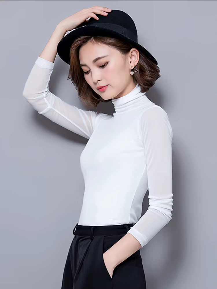 Chemise à manches longues pour femme, hauts et chemisiers sexy en dentelle 2026, blusas y camisas mu