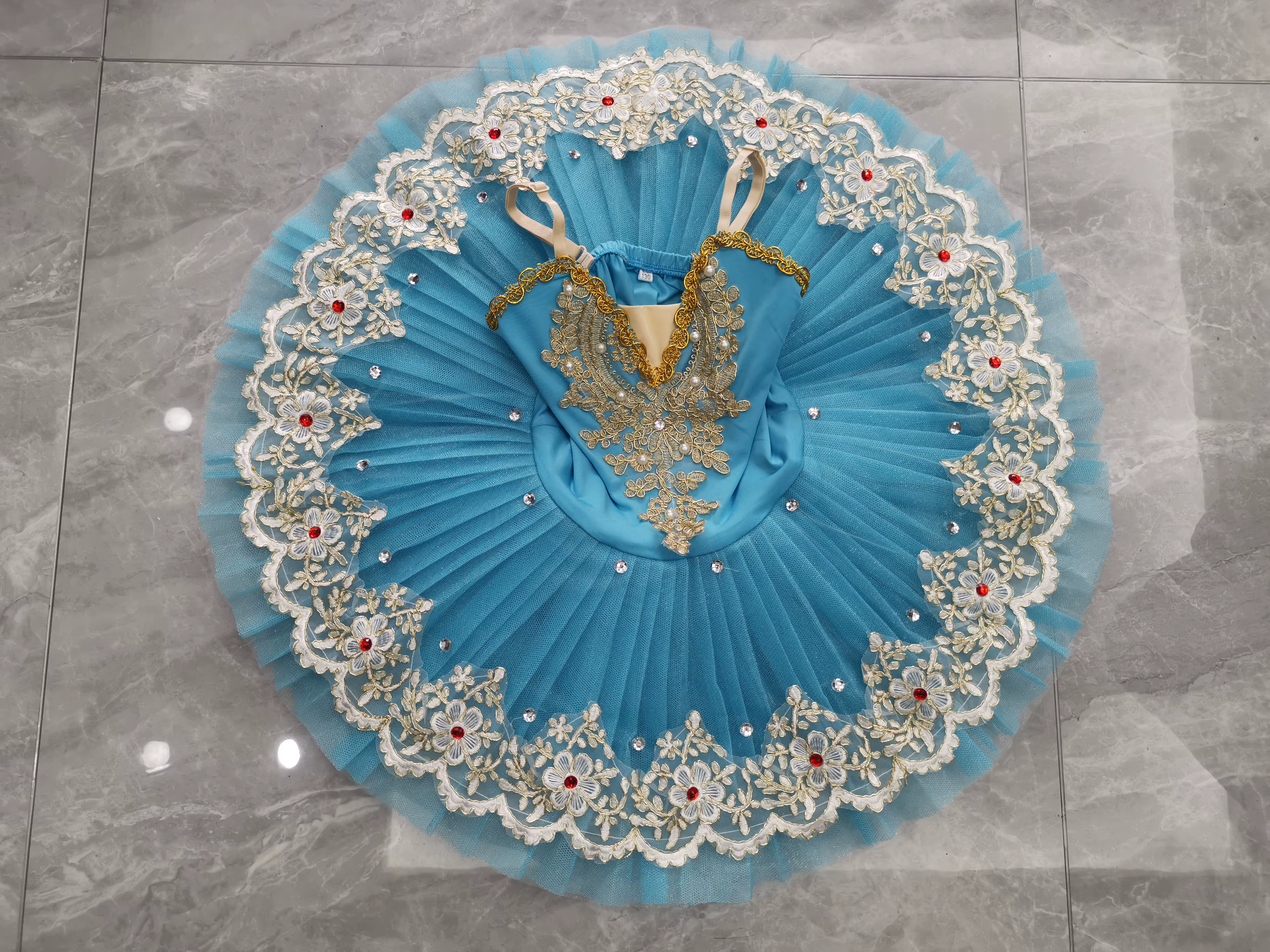 Jupe tutu de ballet bleue pour enfants, costume du lac des cygnes blancs, robe de ballerine, robe de