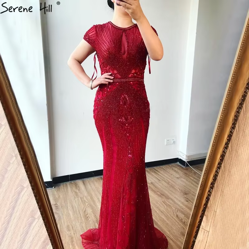 SERENE HILL-robe de soirée de forme sirène, luxueuse tenue de soirée de standing, manches longues, c