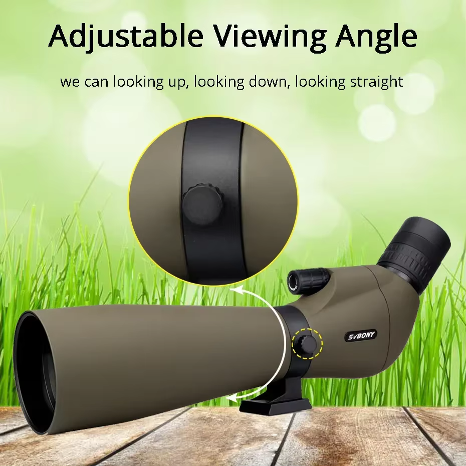 SVBONY SV401 Télescope d'Observation IPX6 Étanche 20-60x80mm Matériau de Support Tout Métal FMC Bak4