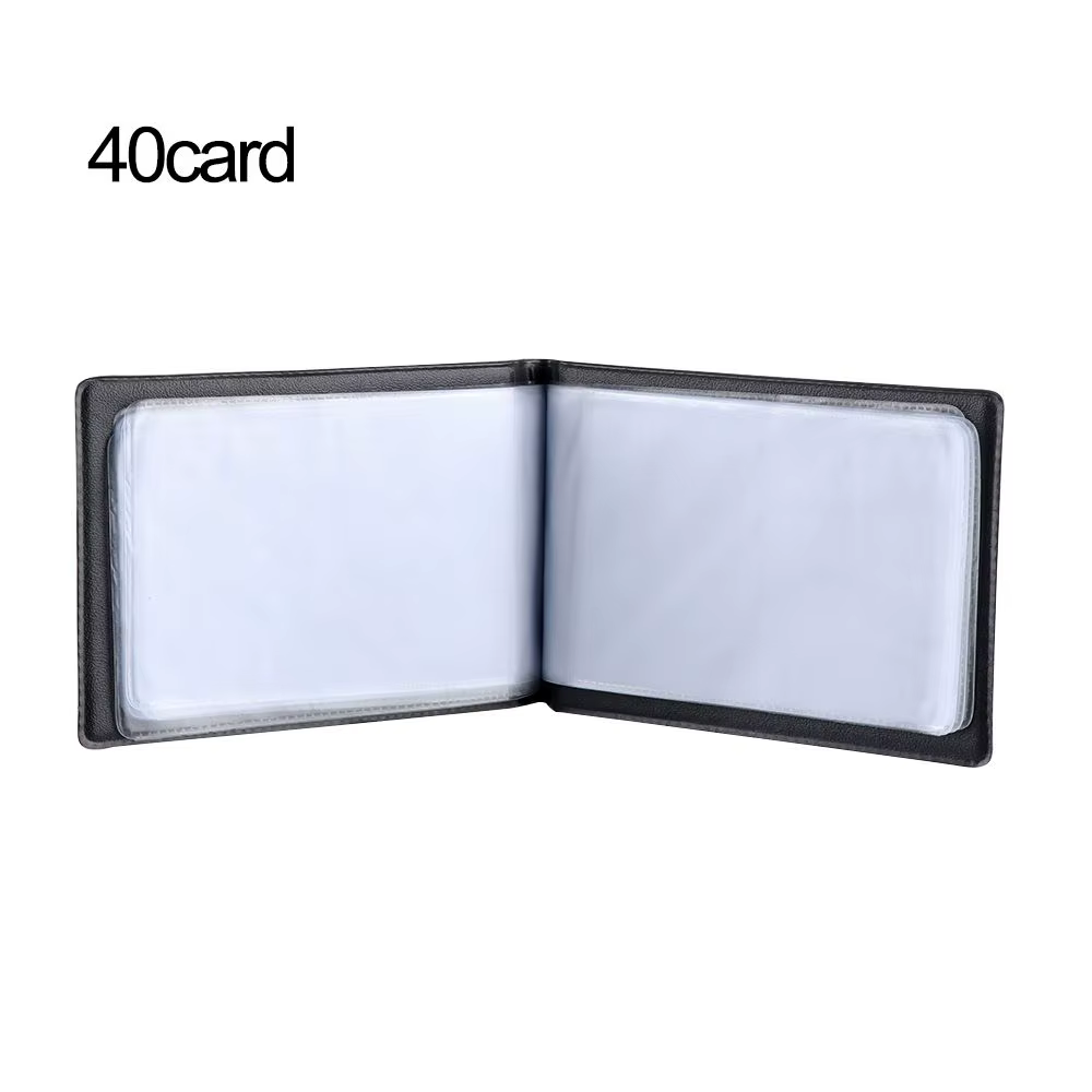 Porte-cartes de crédit en cuir, étui de livre, cartes de visite et d'identité, 40 cartes, 120 cartes