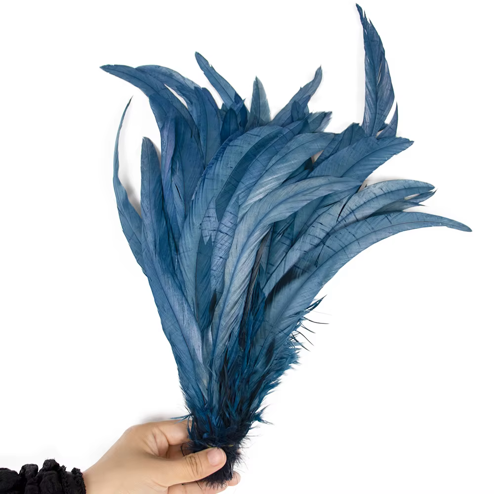 Lot de 100 Plumes de Coq Vert Noirâtre 25-40cm Naturelles Beige pour DIY Vêtements, Bijoux et Access