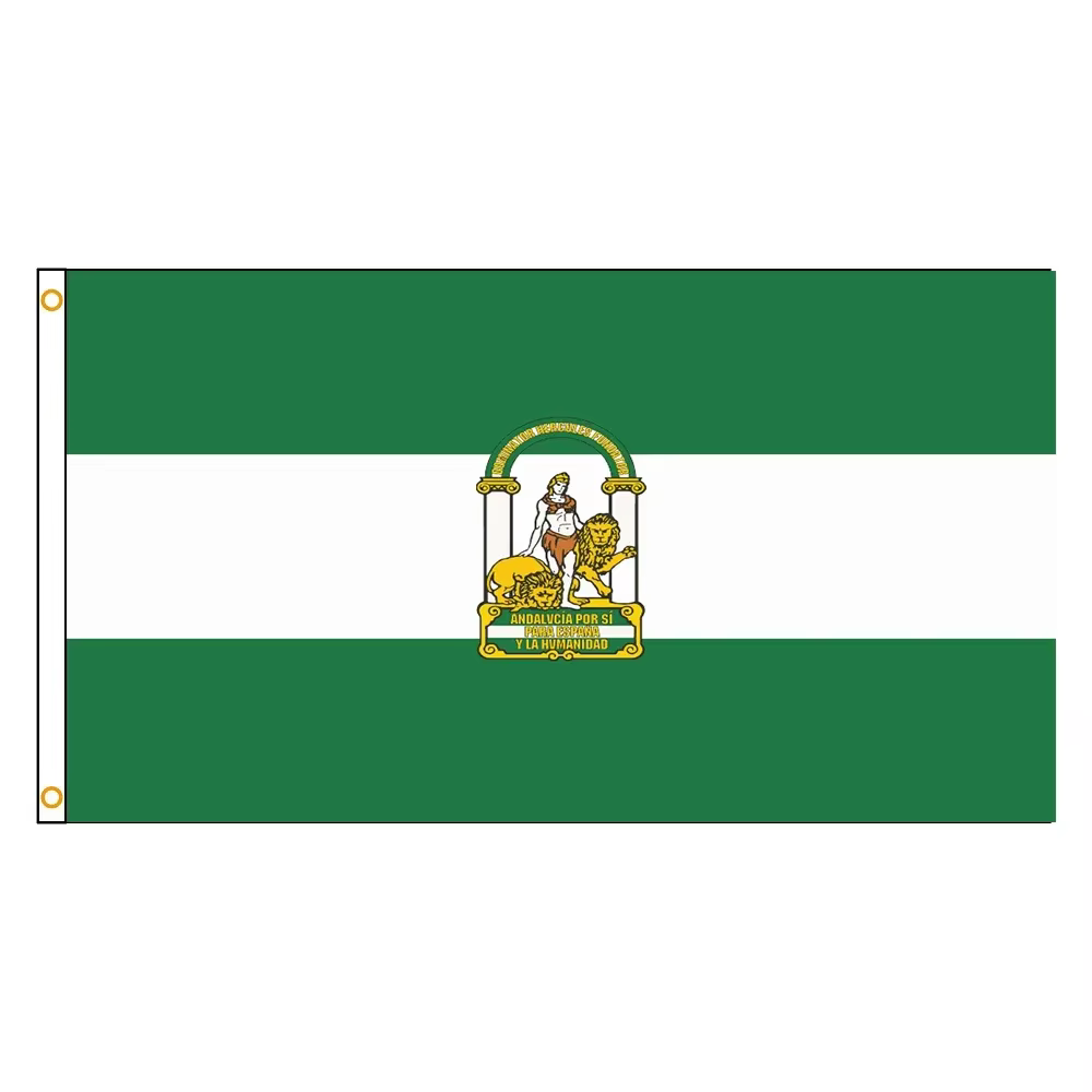 Drapeau d'Andalousie 90x150cm, drapeau de l'état d'espagne, articles personnalisés, décorations exté