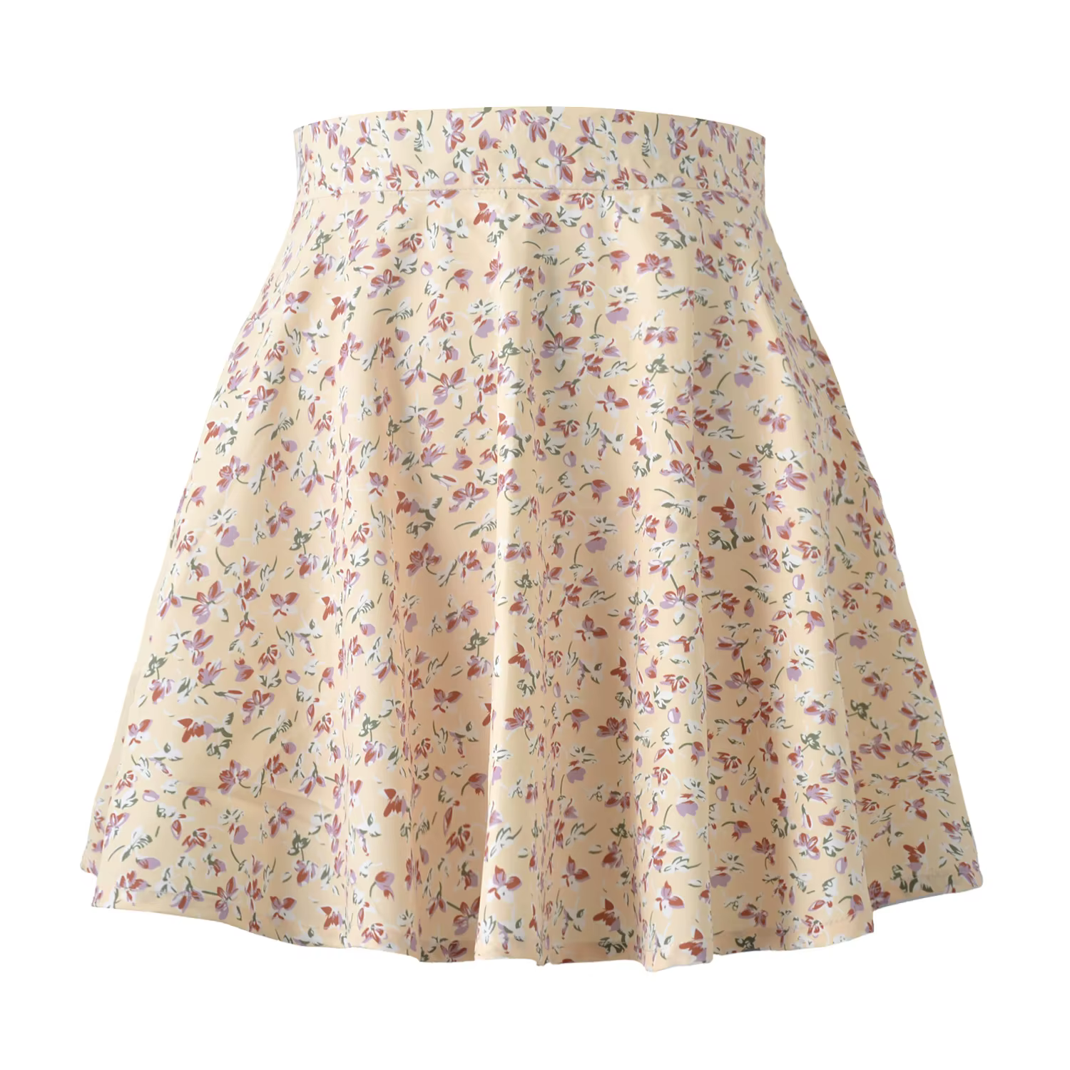 Jupe courte à imprimé floral pour femmes, jupe plissée, fermeture éclair, taille moyenne, douce et é