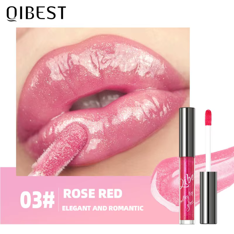 Gloss à lèvres effet miroir scintillant, longue tenue, hydratant, nacré, finement pailleté, teinte g
