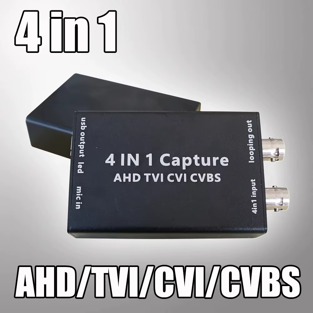Convertisseur vidéo 4 en 1 AHD CVBS CVI TVI à USB 3.0 UVC UAC standard 1080P 60FPS Audio vidéo 4 en