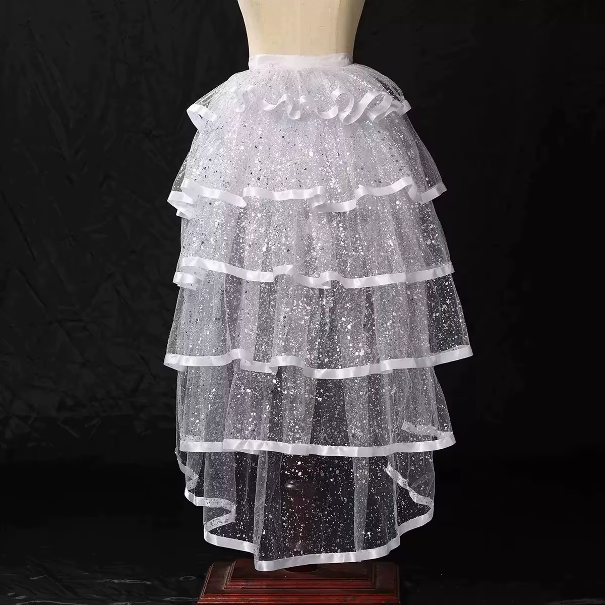 Jupe en tulle gothique sexy style steampunk à nouer, jupe tutu bouffante à volants pour femme, costu
