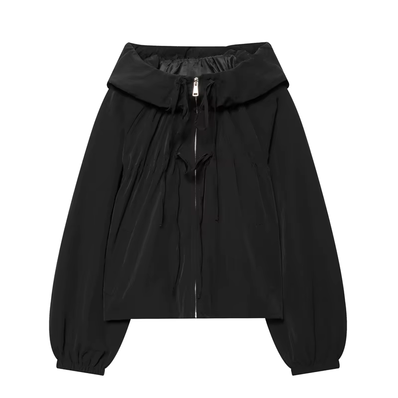 Veste pour femme 2026 Printemps Nouvelle Collection Rouge à Manches Longues avec Cordon de Serrage D