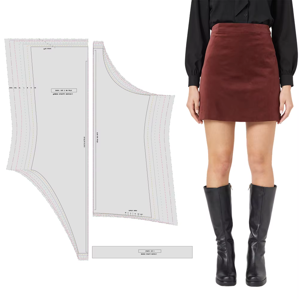 Motifs de couture pour jupe femme en 7 tailles (XS-XXXL), kit de couture pour débutant pour vêtement
