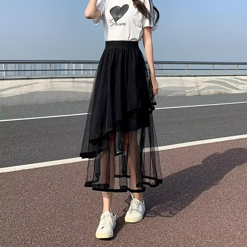Jupe trapèze longue pour femme, jupes Maxi noires pour femme, offre Streetwear originale, luxe chaud