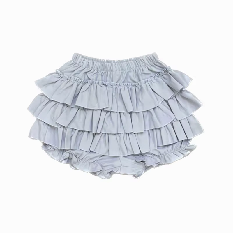 Jupe-short plissée superposée à volants pour femme, style preppy, décontractée d'été, couleur unie,