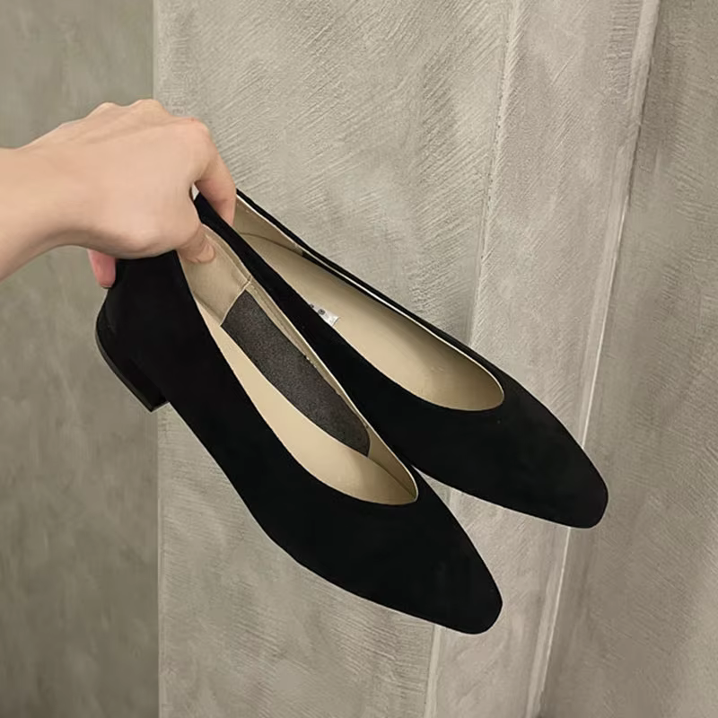 Nouvelles Chaussures Plates Femme Printemps 2026 – Mocassins Pointus Tendance à Enfiler, Talon Plat