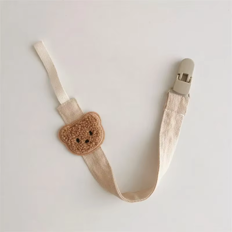 Mignon ours bébé sucette chaîne Clips supports Anti-chute chaîne dessin animé dentition Clips anneau