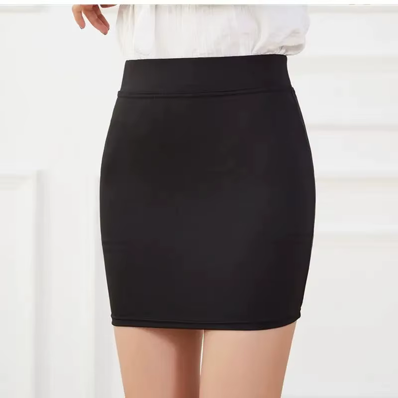 Jupe courte élastique coupe cintrée Style coréen couche de Base pour femmes coton tricoté été demi-c