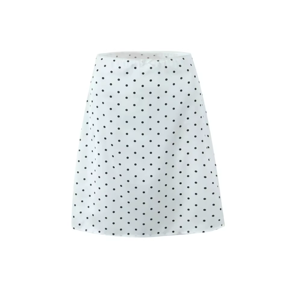 Tornova – ensemble deux pièces jupe imprimée à pois pour femmes, Sexy, Slim, col licou, haut avec nœ