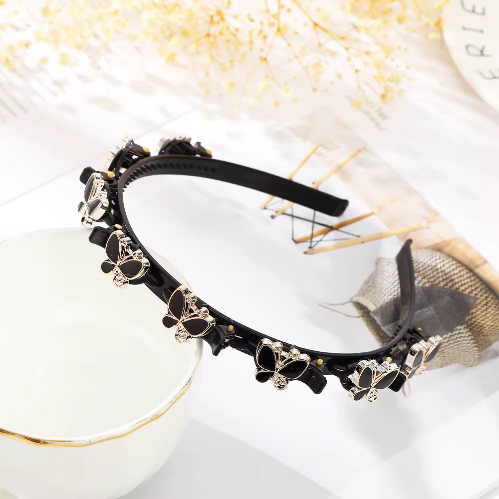 Nouveau Double frange coiffure bandes de cheveux bandeaux tête cerceau torsion tresse tressé style c