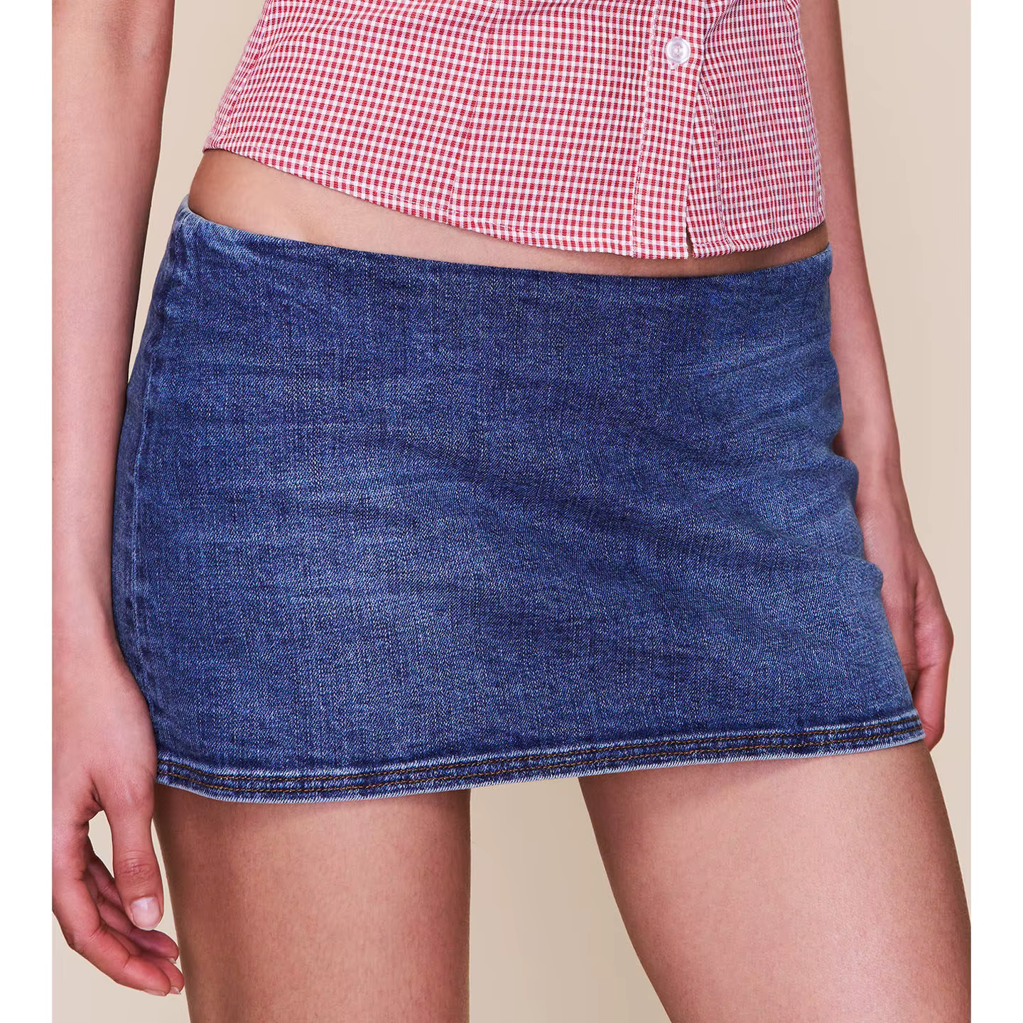 Mini-jupe en jean bleu clair Guz, mini-jupe moulante sexy, design anti-exposition, jupe courte sexy