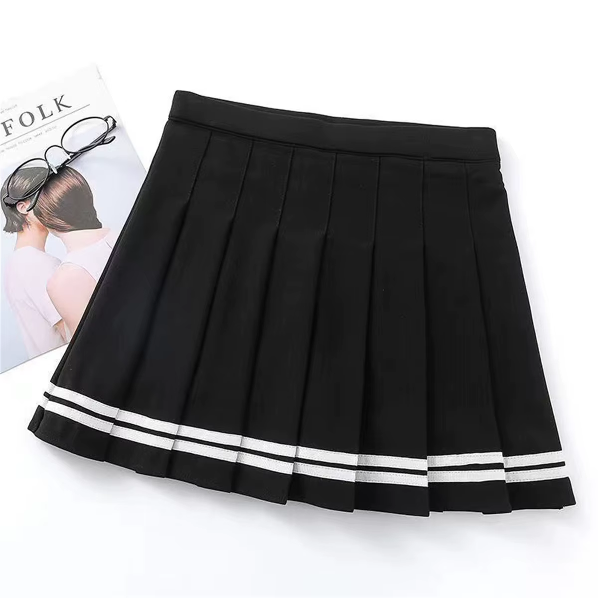 Mode Preppy Style jupes plissées femmes 2025 printemps été nouvelle une ligne robe courte douce fill