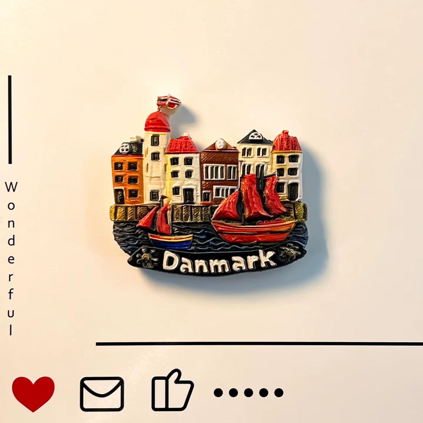 Danemark, Copenhague, Maison en bois colorée, Souvenirs touristiques, Créatif, Bateau à voile, Phare