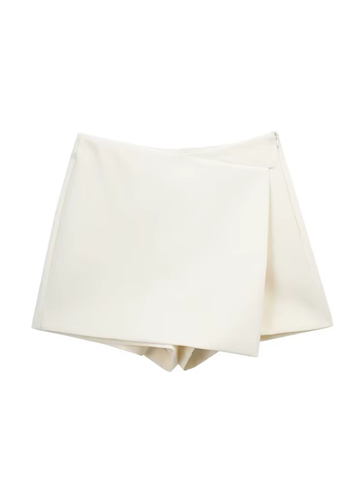 Femmes mode paréo Style asymétrique Shorts jupes Vintage taille haute côté fermeture éclair femme ju