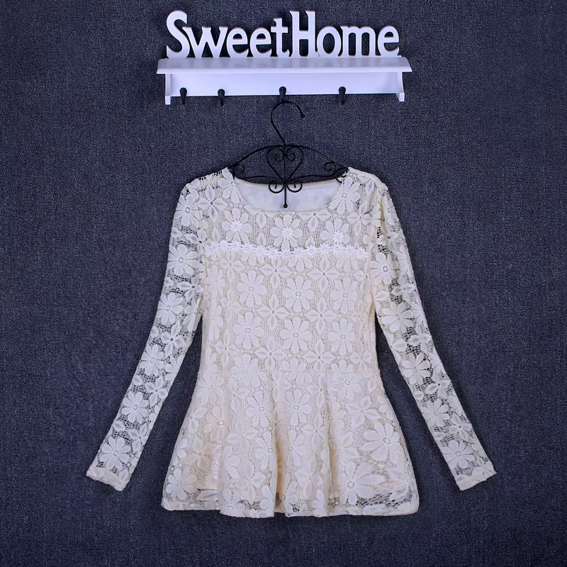 Femmes blusas blusa longa camisa feminina vintage à manches longues dentelle blouse plissado topo ch