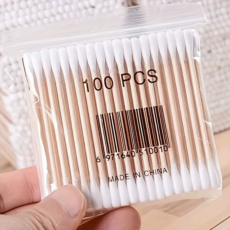 Coton-tige 100/500/1000/2000 unités-bâtons de bambou coton-tige pour oreilles-coton-coton épais Doub