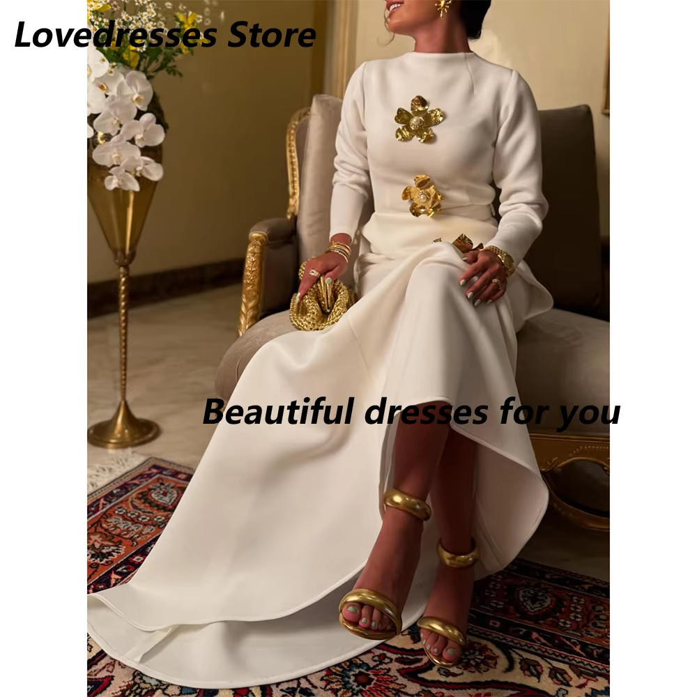 Robe de soirée élégante à col haut pour femmes, manches longues, paillettes, fleurs, sirène, robe de