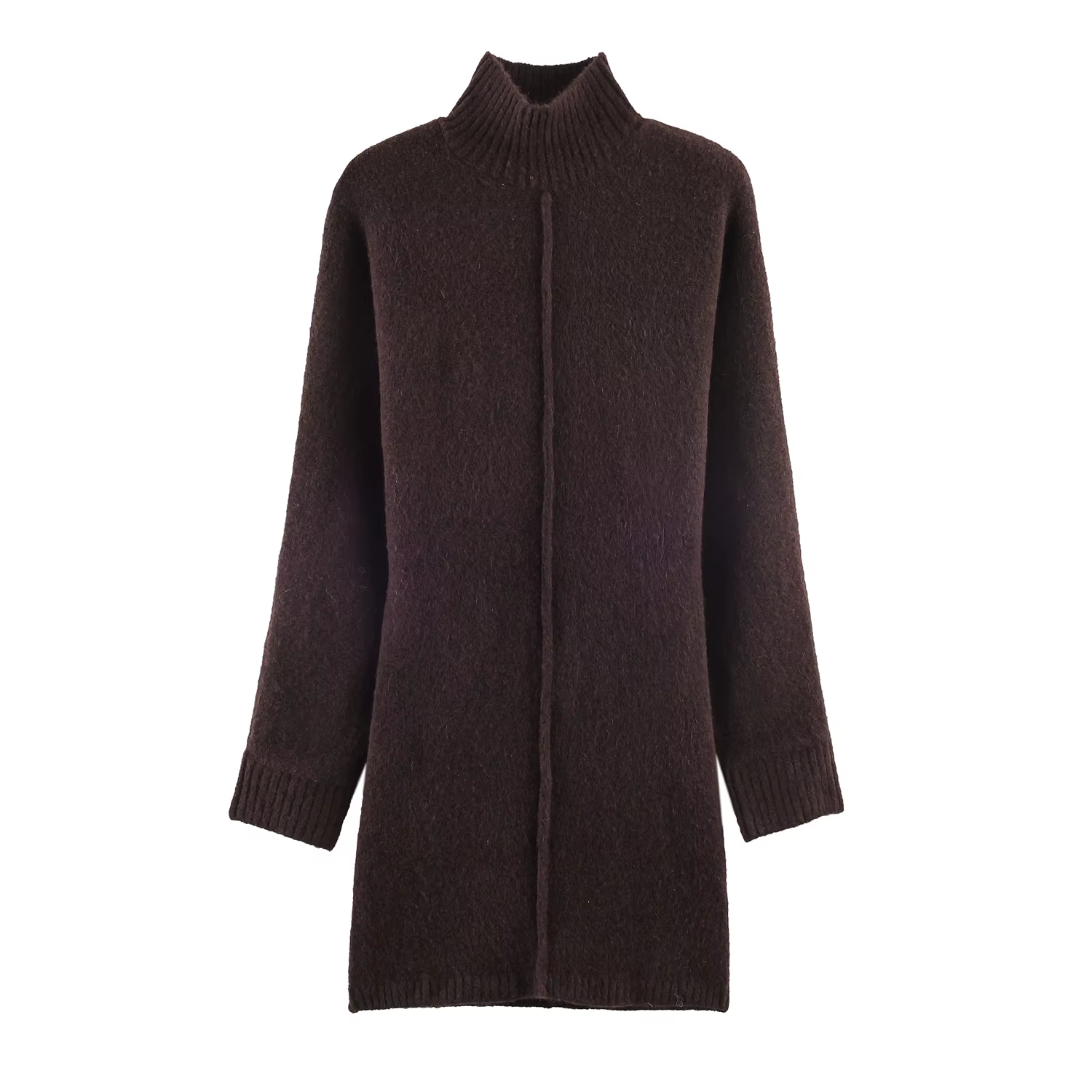 HH femmes hiver mode polyvalent doux tricoté robe courte femme col montant haute rue décontracté min