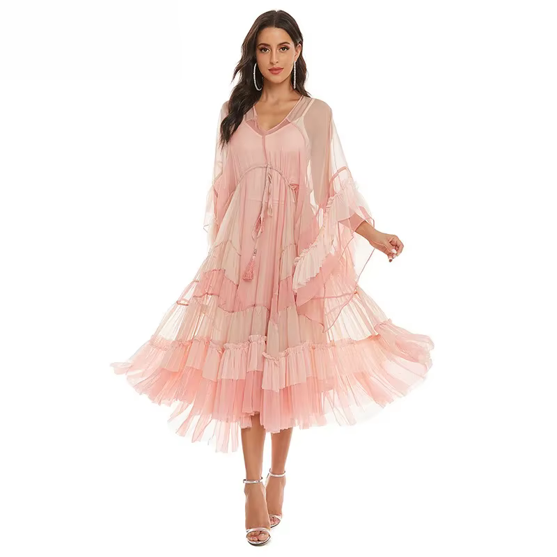 Soldes d'été : Robe longue bohème de plage grande taille, style français amincissant, pour femme, él