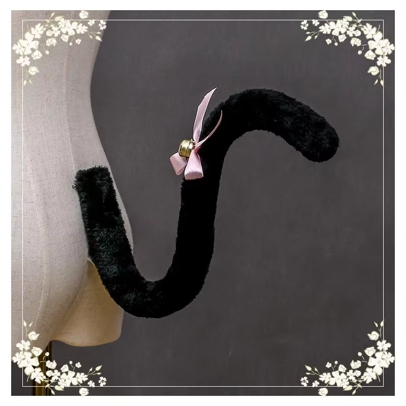 Accessoires de queue de chat en fourrure de renard, robe de paupières, costume d'anime, décor de fêt
