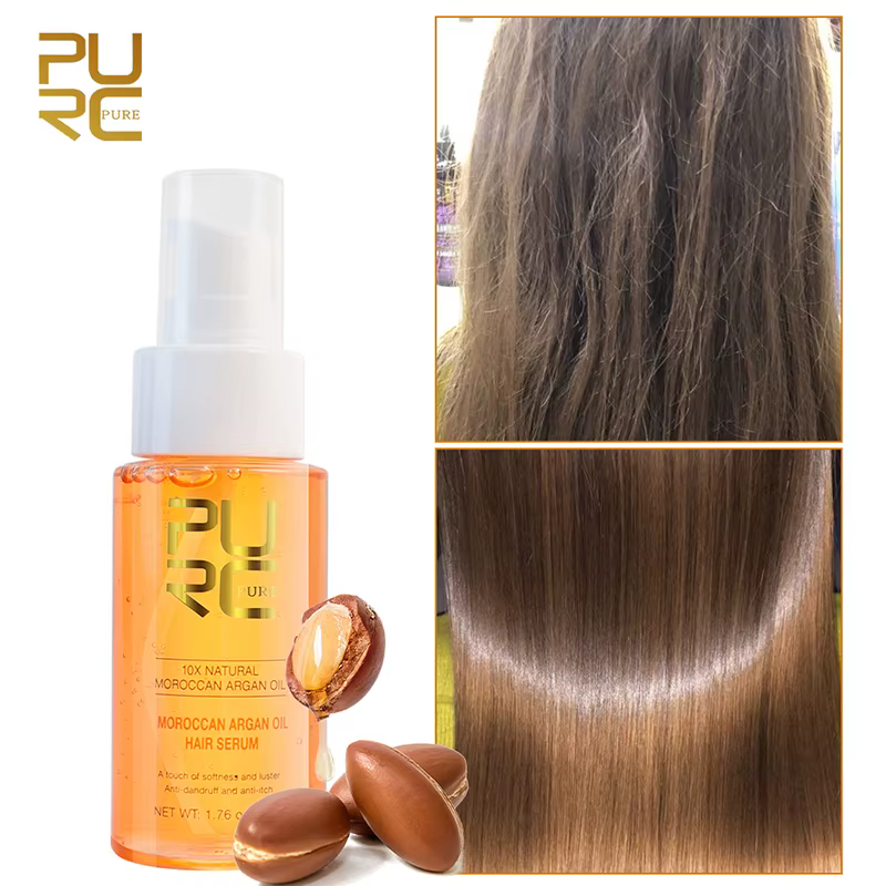 PURC – sérum capillaire à l'huile d'argan marocaine, lissant, adoucit, réparation des frisottis, che