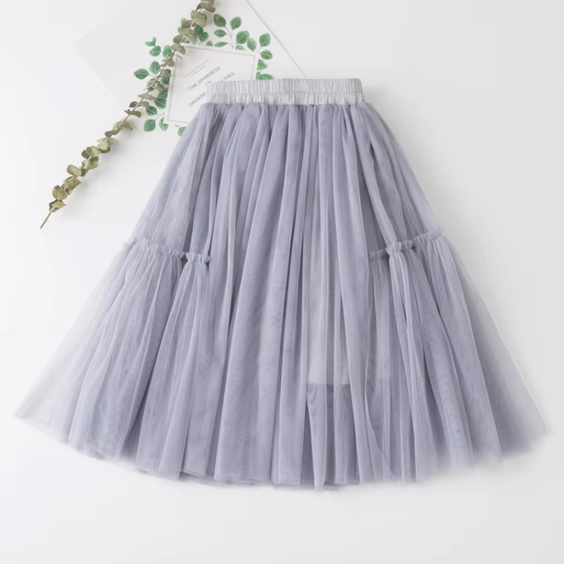 Jupes pour filles, jupe simple en gaze de princesse pour toutes les saisons, jupe plissée en coton e
