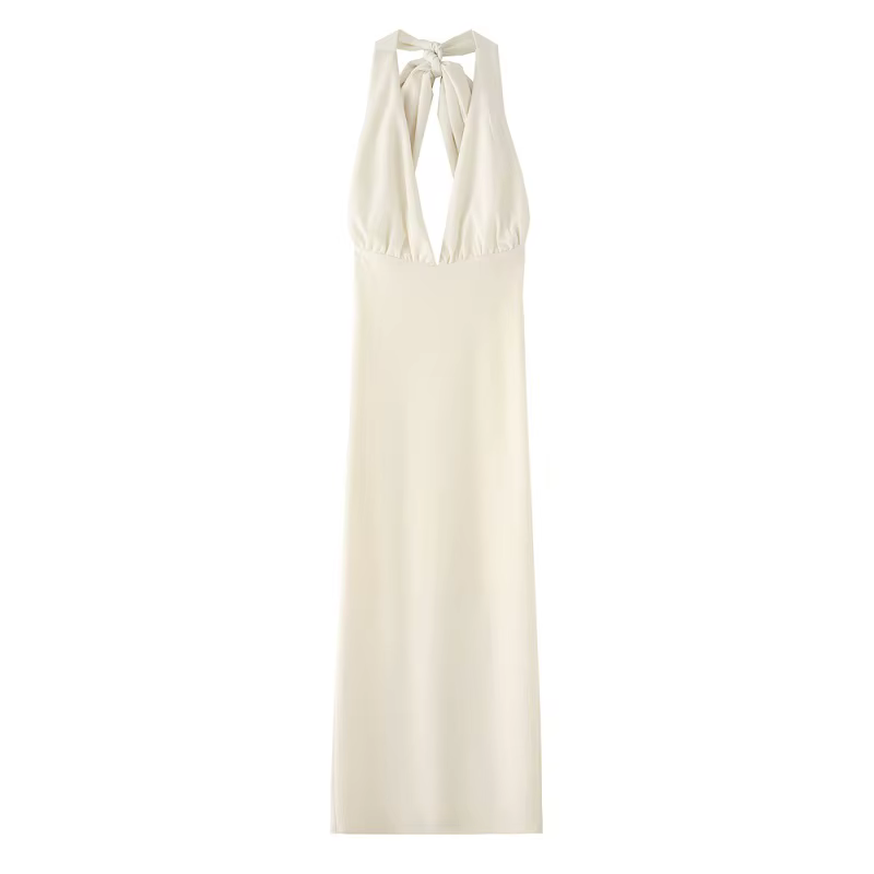 MUJER 2025 licou longues robes pour femmes Sexy dos nu femmes robes été soirée femmes robe hors épau