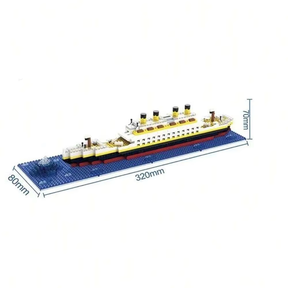 Bloc de construction de bateau de croisière modèle Titanic, 6 sortes, pour adulte, Micro Mini brique