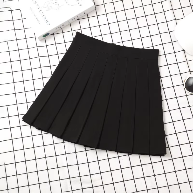 Jupe marron pour femmes, vêtements d'été, taille haute, Harajuku, Style coréen, Mini jupe plissée no