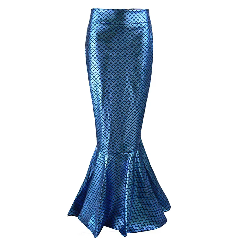 Nouvelles jupes sirène sexy pour femmes, fermeture éclair discrète, taille haute brillante, moulante