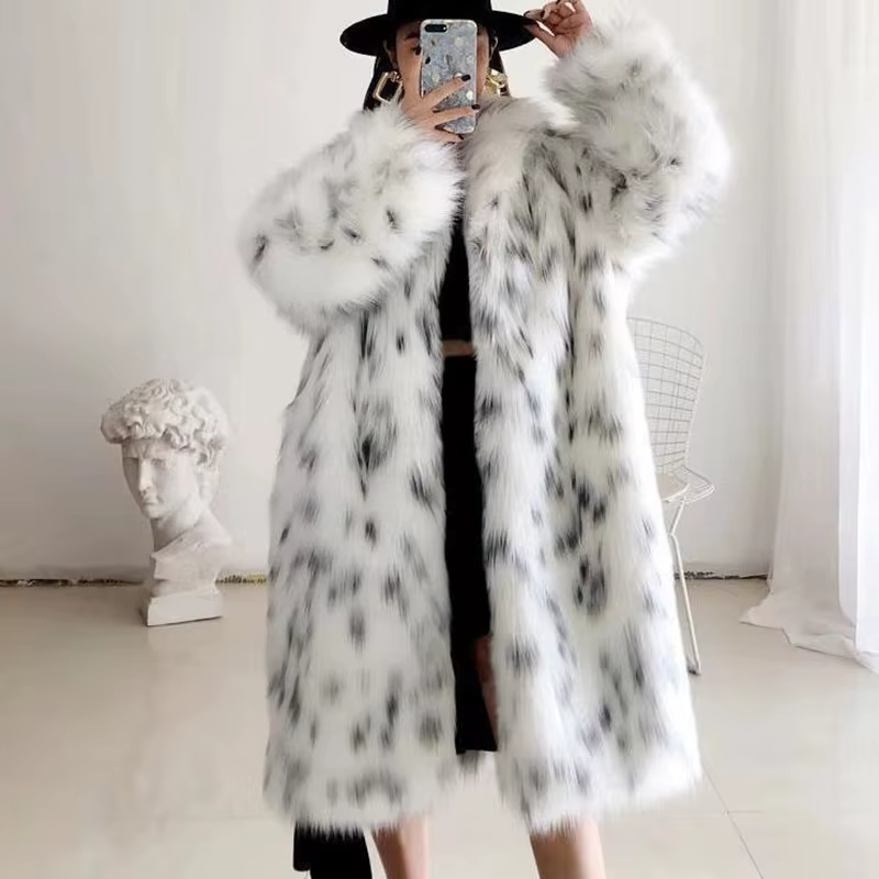 Manteau Long en fausse fourrure pour femme, mode automne-hiver, confort décontracté, blanc chaud, im