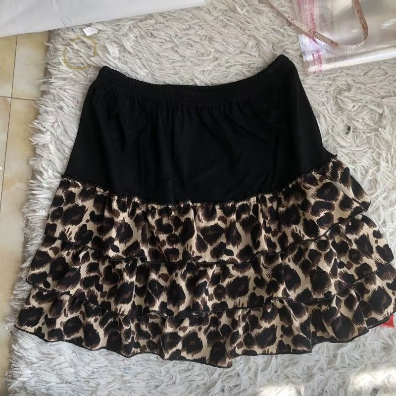 Jupe courte imprimée léopard Y2k, jupe en forme de A taille haute pour le printemps et l'été