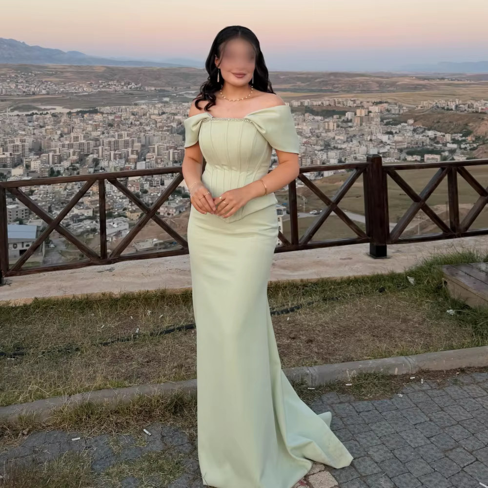 Robes de soirée élégantes personnalisées à épaules dénudées pour banquets, robes longues trompette é
